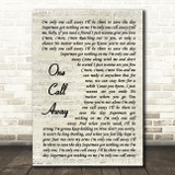 Charlie Puth One Call Away Vintage Script Song Lyric Wall Art Print