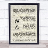 Edwin McCain Ill Be Vintage Script Song Lyric Wall Art Print