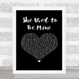 Sara Bareilles She Used to Be Mine Black Heart Song Lyric Print