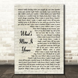 Kane Brown What's Mine Is Yours Vintage Script Song Lyric Wall Art Print