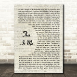 Keala Settle This Is Me Vintage Script Song Lyric Wall Art Print