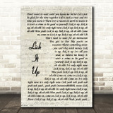 Kiss Lick It Up Vintage Script Song Lyric Wall Art Print