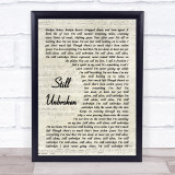 Lynyrd Skynyrd Still Unbroken Vintage Script Song Lyric Wall Art Print