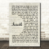 Muse Invincible Vintage Script Song Lyric Wall Art Print