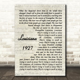 Aaron Neville Louisiana 1927 Vintage Script Song Lyric Quote Music Print