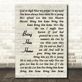 Alfie Boe Bring Him Home Vintage Script Song Lyric Quote Music Print