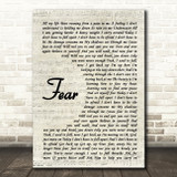 Blue October Fear Vintage Script Song Lyric Quote Music Print