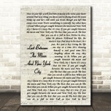 Christopher Cross Lost Between The Moon And New York City Vintage Script Song Lyric Quote Music Print