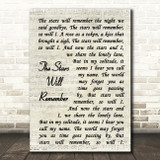 Frank Sinatra The Stars Will Remember Vintage Script Song Lyric Quote Music Print