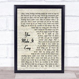 Jason Aldean You Make It Easy Vintage Script Song Lyric Quote Music Print