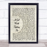 Lea Salonga A Girl Worth Fighting For Vintage Script Song Lyric Quote Music Print
