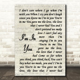 Peter Frampton I'm In You Vintage Script Song Lyric Quote Music Print