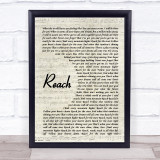 S Club 7 Reach Vintage Script Song Lyric Quote Music Print