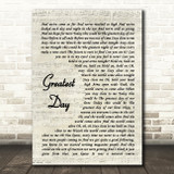 Take That Greatest Day Vintage Script Song Lyric Quote Music Print