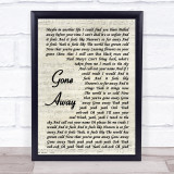 The Offspring Gone Away Vintage Script Song Lyric Quote Music Print