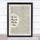 The Rolling Stones You Cant Always Get What You Want Vintage Script Song Lyric Quote Music Print