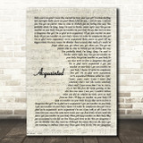 The Weeknd Acquainted Vintage Script Song Lyric Quote Music Print