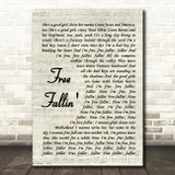 Tom Petty Free Fallin' Vintage Script Song Lyric Quote Music Print