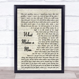 Westlife What Makes A Man Vintage Script Song Lyric Quote Music Print