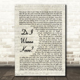 Arctic Monkeys Do I Wanna Know Quote Song Lyric Print