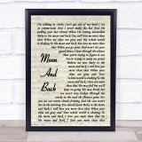 Alice Kristiansen Moon And Back Vintage Script Song Lyric Quote Print