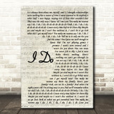 Colbie Caillat I Do Vintage Script Song Lyric Quote Print