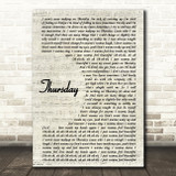 Jess Glynne Thursday Vintage Script Song Lyric Quote Print