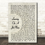 John Denver Leaving On A Jet Plane Vintage Script Song Lyric Quote Print