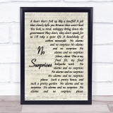 No Surprises Radiohead Script Quote Song Lyric Print