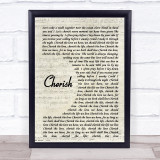 Kool & The Gang Cherish Vintage Script Song Lyric Quote Print