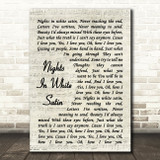 Moody Blues Nights In White Satin Vintage Script Song Lyric Quote Print