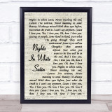 Moody Blues Nights In White Satin Vintage Script Song Lyric Quote Print
