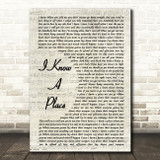 MUNA I Know A Place Vintage Script Song Lyric Quote Print