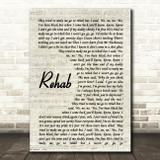 Rehab Amy Winehouse Script Quote Song Lyric Print