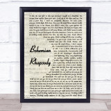 Queen Bohemian Rhapsody Vintage Script Song Lyric Quote Print