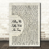 Roberta Flack Killing Me Softly With His Song Vintage Script Song Lyric Print