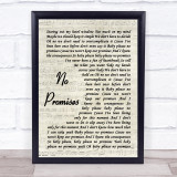 Shawn Mendes No Promises Vintage Script Song Lyric Quote Print