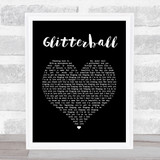 Sigma Glitterball Black Heart Song Lyric Print