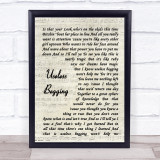 Todd Rundgren Useless Begging Vintage Script Song Lyric Quote Print