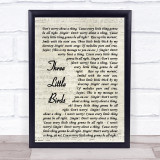 Three Little Birds Bob Marley Script Quote Song Lyric Print