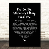 Simon & Garfunkel For Emily, Whenever I May Find Her Black Heart Song Lyric Print