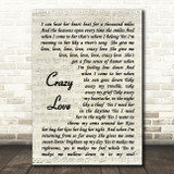 Crazy Love Van Morrison Song Lyric Vintage Script Quote Print