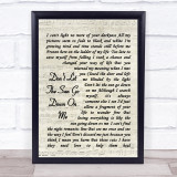 Don't Let The Sun Go Down On Me Elton John Song Lyric Vintage Script Quote Print