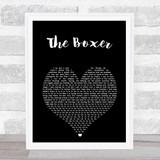 Simon & Garfunkel The Boxer Black Heart Song Lyric Print