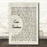 Enter Sandman Metallica Song Lyric Vintage Script Quote Print