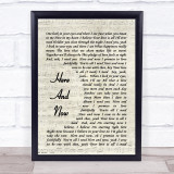 Here And Now Luther Vandross Song Lyric Vintage Script Quote Print