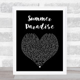 Simple Plan Summer Paradise Black Heart Song Lyric Print