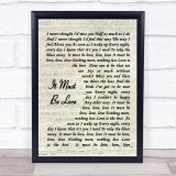 It Must Be Love Madness Song Lyric Vintage Script Quote Print