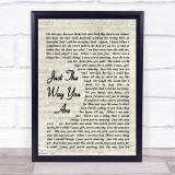 Just The Way You Are Bruno Mars Song Lyric Vintage Script Quote Print
