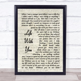 Life With You The Proclaimers Song Lyric Vintage Script Quote Print